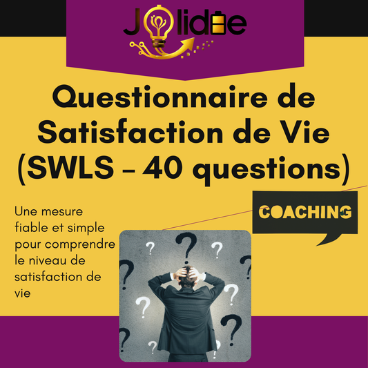 FORFAIT PREMIUM | Questionnaire Satisfaction de Vie (SWLS) – Mesurez votre bien-être global+ Coaching personnalisé | Jolidée